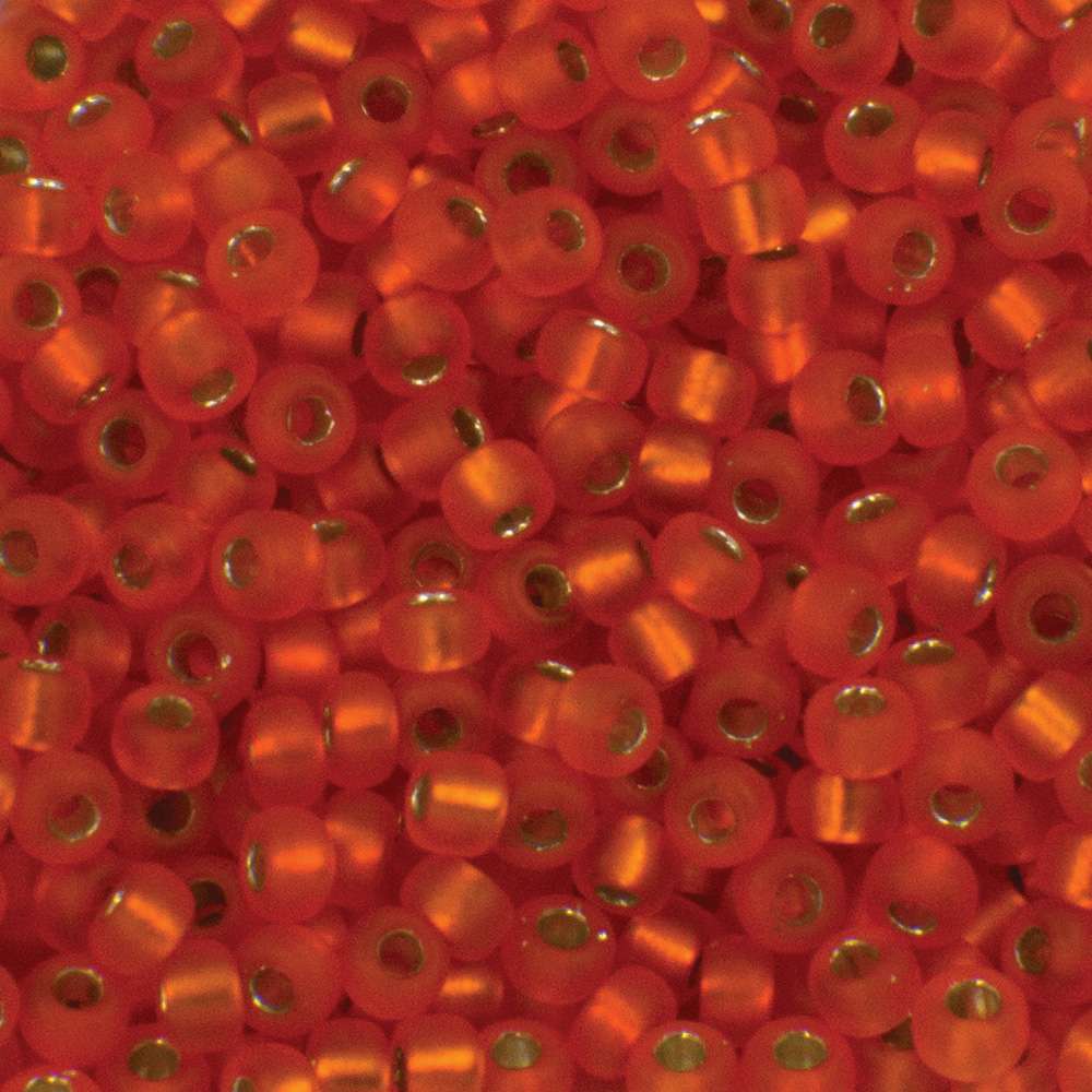 45-8981.SLC.jpg 8/0 Seed Beads - Silver Lined Orange Matte 22g Image