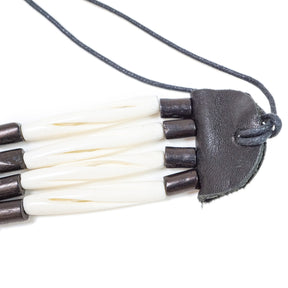 Bone Choker - White Cut Beads