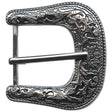 378-4400.SLC.jpg 1 ½" Engraved Buckle - Nickel Plate/Black Image