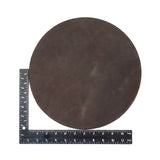100-12702.SLC.2.jpg 12" Round 8-10oz. Brown Hermann Oak Drum Dyed Pre-Cut Image