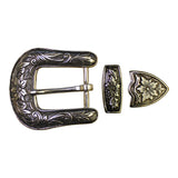 1" Durango Buckle Set - Antique Silver Plate