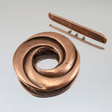 34mm Circular Wave Toggle - Copper Plate