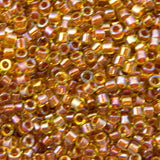 Delica Bead - Sparkling Dark Topaz Lined Chartruse AB DB1735