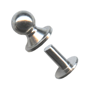 Sam Browne Button Stud - Nickel Plate