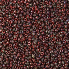 11/0 Seed Beads - Picasso Red Garnet Matte 22g