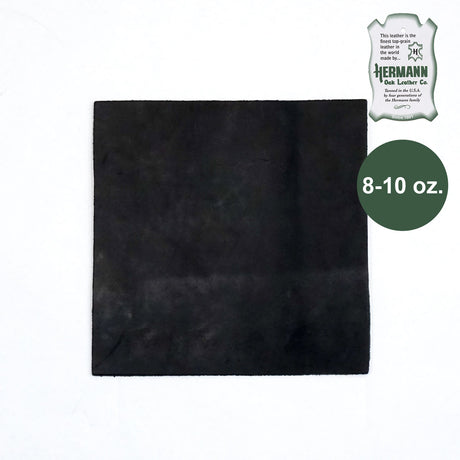 49-9121.SLC.1.jpg Hermann Oak Drum Dyed Black Pre-Cut 8-10 oz. 12" x 12" Image