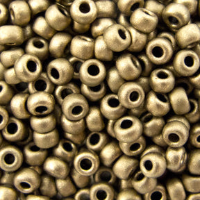 8/0 Seed Beads - Matte Metallic Gold 22g