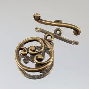 15mm Small Spiral Toggle - Gold Plate