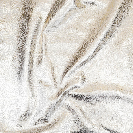 MFC.Platinum on Bone.03.jpg Metallic Floral Cow Sides Image