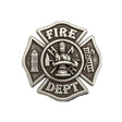 141-010.SLC.jpg Fire Department Concho - Antique Silver Plate Image