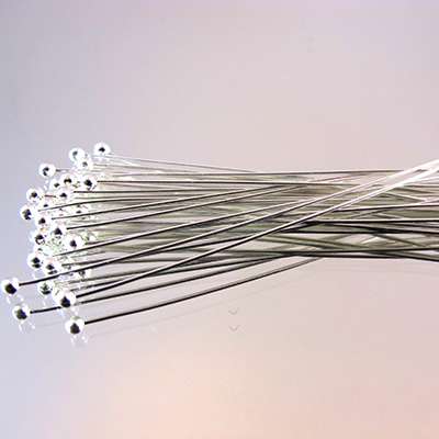 402-20012.SLC.jpg 2" Headpin with 2mm Ball - Silver Plate 12pk Image