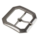 Clipped Corner Center Bar Buckles, Nickel Plate 1 1|2