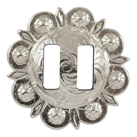 141-160036.SLC.jpg 1 1/2" Slotted Berry Concho - Silver Plate Image