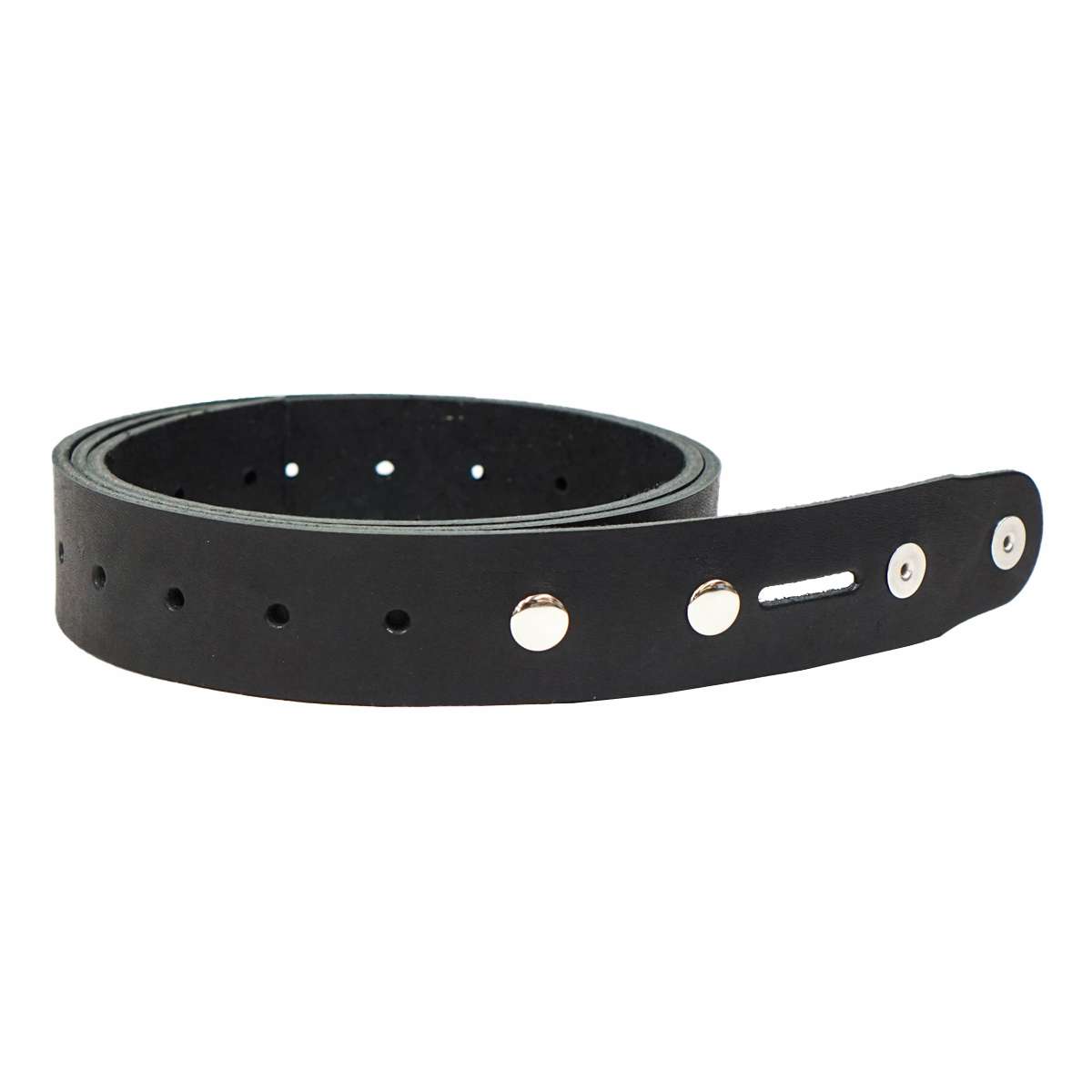 100-2123.SLC.1.jpg Single Hole Belt Blank w/ snaps - Hermann Oak Black Image