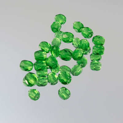 339-11.SLC.jpg 3mm Green Emerald Bead Strand - Firepolished Image