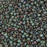 8/0 Seed Beads - Picasso Olivine Transparent 22g