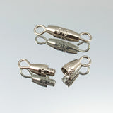 6pk Small Barrel Clasp - Silver Plate