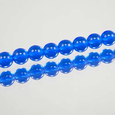 222-4143.SLC.jpg 8mm Blue Round Glass Bead Strand Image