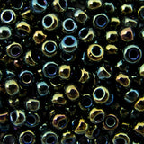 8/0 Seed Beads - Metallic Green Iris 22g