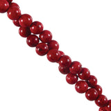 8mm Fossil Round Strand - Red