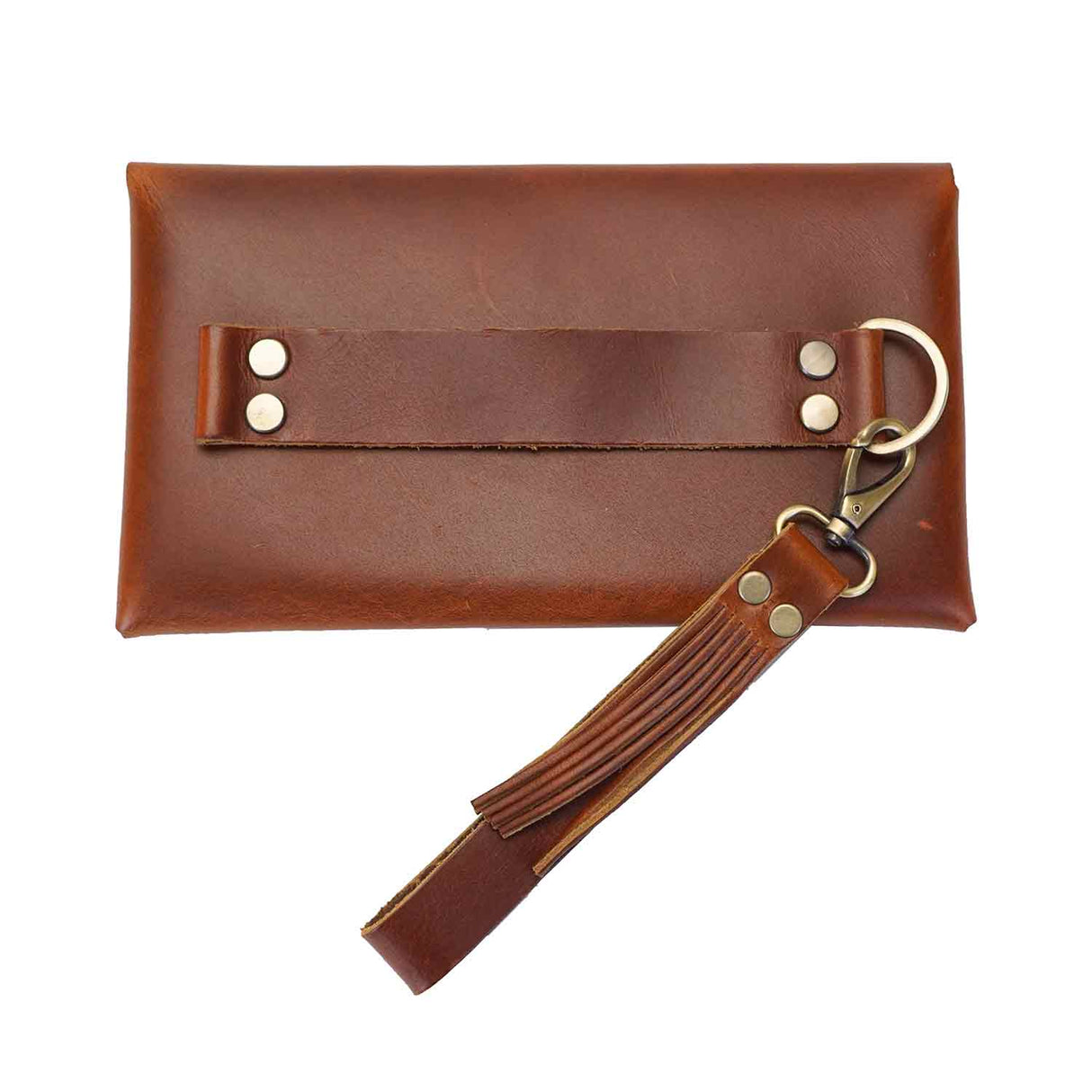 579-13001.SLC.08.jpg Fringed Leather Wristlet Strap - Mesquite Brown Image