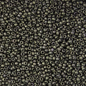 11/0 Seed Beads - Matte Metallic Dark Olive 24g