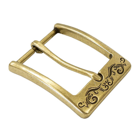 378-3204.SLC.2.jpg 1 ½" Squared Engraved Buckle - Antique Brass Image