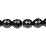 12mm Firepolish Strand - Jet