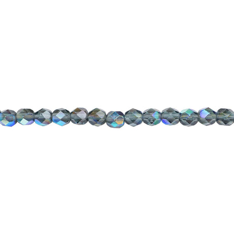 339-85.SLC.1.jpg 6mm Montana Blue AB Bead Strand - Firepolished Image