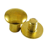 One hundred pack of three eighths inch screw post in solid brass