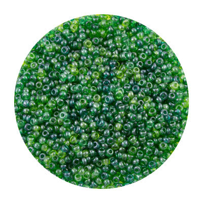 229112010.SLC.jpg Seed Beads 11/0 Green Mix Luster - 22g Image