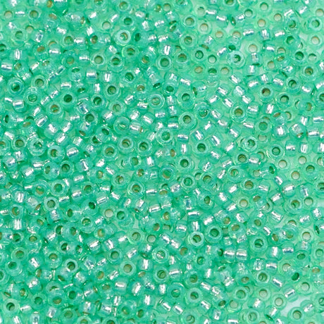 45-1594240.SLC.1.jpg 15/0 Seed Beads - Duracoat Silver Lined Mint Green 8.2g Image