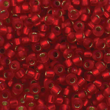45-8910.SLC.jpg 8/0 Seed Beads - Matte Silver Lined Flame Red 22g Image