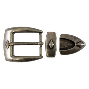 3 Piece Buckle - Antique Nickel Finish