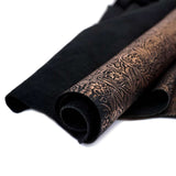 MFC.Rose Gold on Black.01.jpg Metallic Floral Cow Sides Image