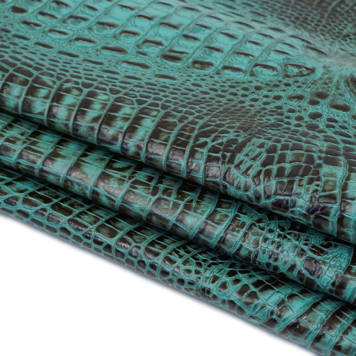 665-1508.SLC.2.jpg Italian Hornback Embossed Side - Aqua Brown Image