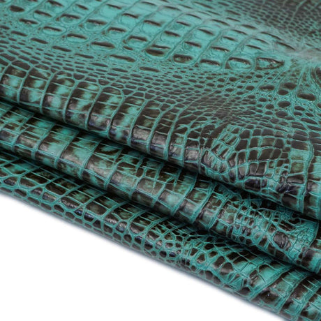 665-1508.SLC.2.jpg Italian Hornback Embossed Side - Aqua Brown Image