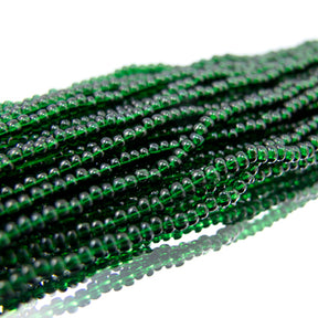 11/0 Seed Beads - Transparent Kelly Green