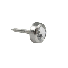 3/8" Crystal Round Tack - Nickel 25pk