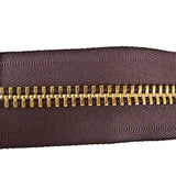 YKK #10 Zipper Tape - Brown/Brass Feet