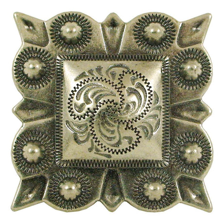 115-232502.SLC.jpg 1" Square Berry Concho - Old Silver Image