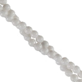 8mm Fossil Round Strand - White