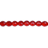 10mm Firepolish Strand - Siam Ruby