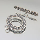 20mm Oval Filigree Toggle - Silver Plate