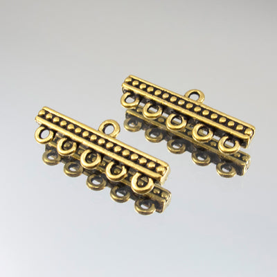 244-305626.SLC.jpg 26mm 5 Strand Dots Link - Gold Plate Image