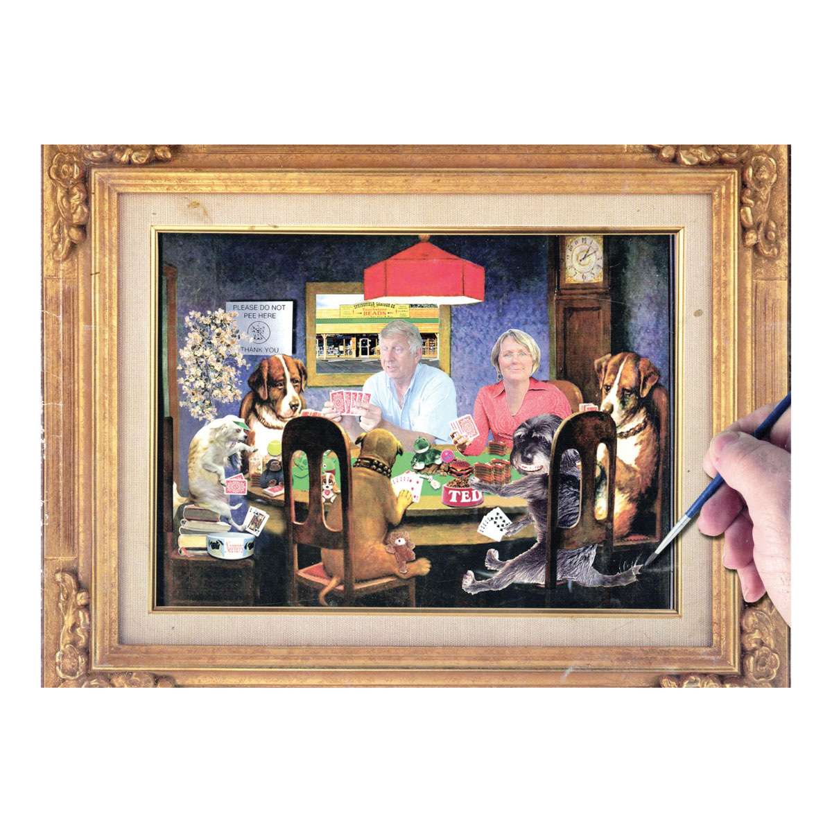 144-3340.SLC.1.jpg 2011 Catalog Postcard "Poker Dogs" Image