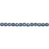 6mm Montana Blue Bead Strand - Firepolished