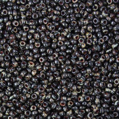 45-1194511.SLC.jpg 11/0 Seed Beads - Picasso Smoky Black Matte 22g Image