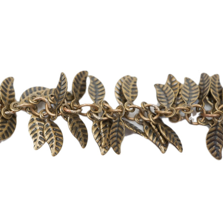 222-392.SLC.2.jpg Antique Brass Leaf Chain by the inch Image