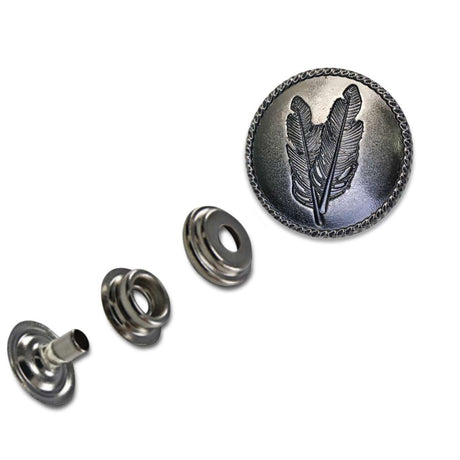 115-93141.SLC.01.jpg Twin Feather Line 24 Decorative Snap - Antique Nickel Image